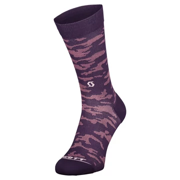 Scott Trail Camo Crew Zokni - Lila/Fehér
